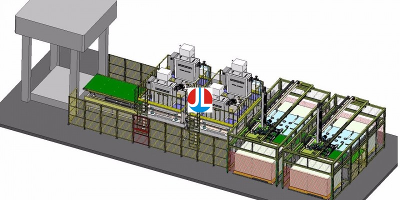 Automobiles carpet oil temperature heating molding production line